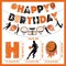 Basketball Happy Birthday Banners,Basketball Themed Party Decorations, Basketball Themed Party Supplies Basketball Slam Dunk Garland Birthday Party Bunting Sign for Kids Teenagers Boys Men